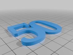 Birthday Earrings 50th 3D Printer Model