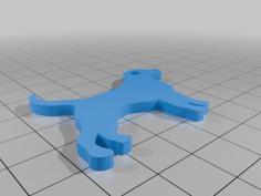 2d Dog Keychain 3D Printer Model