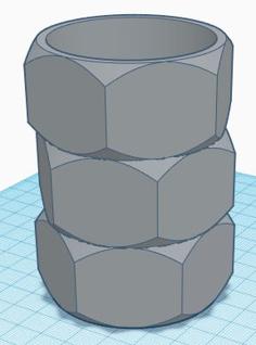 Hex Nut Container / Cup 3D Printer Model