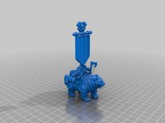 Flag Bearer Bear Rider 3D Printer Model