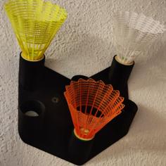 Badminton Shuttle Shuttlecock Birdie Wall Mount Holder 3D Printer Model