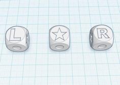 Left Center Right Dice 3D Printer Model