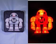 Maker Faire LED Robot Sign/nightlight 3D Printer Model