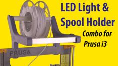 LED Light & Spool Holder For Prusa I3 3D Printer Model