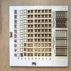 RDWorks Lasercutter Test Of Settings – Cut Power 10-100