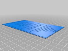 The Lord’s Prayer 3D Printer Model