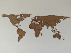 World Map 2D Lasercut