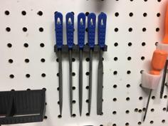 Small Hand File Set Holder For Pegboard 3D Printer Model