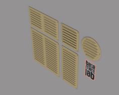 Ventilation Grid – Duct Cover 105x105mm / 105x210mm / 210x210mm / 210x105mm / Ø105mm – Griglia Ventilazione A Bocca Di Lupo 3D Printer Model