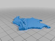 COLOMBIA 3D MAP 3D Printer Model