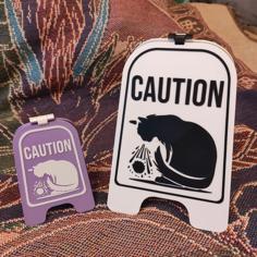 Caution Hairball – Desk And Floor Signs 3D Printer Model