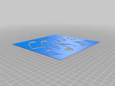 Music Notes Airbrush Stencil 3D Printer Model