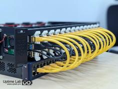 Raspberry Pi 4 2U Rack-mount Mark II For 12 Raspberry With 12 Samsung T5 3D Printer Model