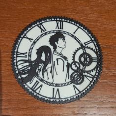 Translucent Steins;Gate Gear Clock Rintaro Okabe And Kurisu Makise Coaster (Steins Gate) 3D Printer Model