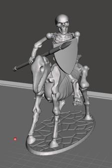 28mm Skeleton Warrior Light Cavalry With Spear & Shield 2 3D Printer Model