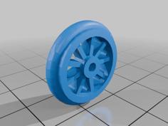 Spoked Wheel / Speichenrad, 2mm Axis (Brio Compatible) 3D Printer Model