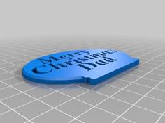 Merry Christmas Dad Gift Card Holder 3D Printer Model