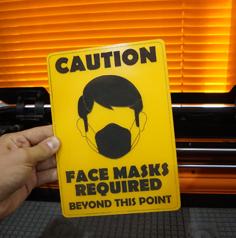 Laser Cut Face Mask Sign