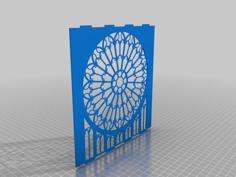 Wall /w Rose Window 7 By 8” 3D Printer Model