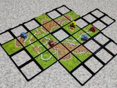 Carcassonne (and Karak) Magnetic Grid 3D Printer Model