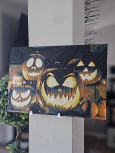 Jack-O-Lantern Halloween Hueforge 3D Printed Textured Art 3D Printer Model