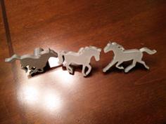 Running Horses Craft Stamp 3D Printer Model