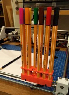 Stabilo Pen Storage For M8 Rods 3D Printer Model