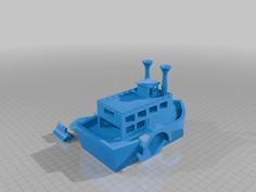 (Playmobil Motor Ready) Plain Sidewheeler River Boat 3D Printer Model