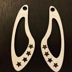 Laser Cut Ellipse Star Earrings