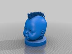 Punk Doll Head On Platform 3D Printer Model