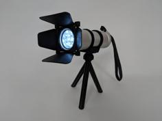 Show Flashlight With Tripod 3D Printer Model