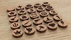 Role Coins For Social Deduction Games, Laser-Cut