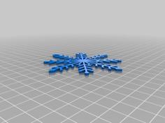 EASY TO PRINT, SNOWFLAKE, CHRISTMAS ORNAMENT 21, ORNAMENTS 3D Printer Model