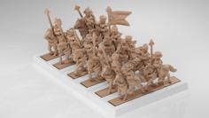 Warmaster Bretonnian Mounted Squires 3D Printer Model