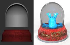 Christmas Snow Globe DIY Light Up Base 3D Printer Model