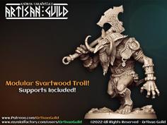 Artisan Guild Patreon “Svartwood Troll” Sample 3D Printer Model