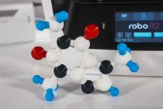 Multi-Color Caffeine Molecule Model 3D Printer Model