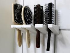 Hairbrush Rack / Shelf / Holder With Wall Mount 3D Printer Model