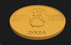 Peter Rabbit Easter Coin 3D Printer Model