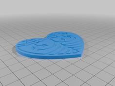 Heart Butt Witch Booty Halloween Keychain 3D Printer Model