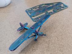 Piper J-3 Cub Aircraft Kit Card 3D Printer Model