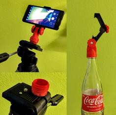 Mobile Tripod Bottle Adapter 3D Printer Model