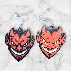 Halloween Devil Man Earrings 3D Printer Model