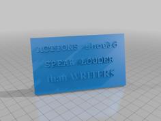 Actions -v- Writers 3D Printer Model