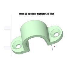 NightStarLeaf-Tech 14mm OD Pipe Clip 3D Printer Model