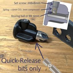 Quick-Release Bit Screwdriver 3D Printer Model