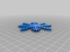 EASY TO PRINT, SNOWFLAKE, CHRISTMAS ORNAMENT 23, ORNAMENTS 3D Printer Model