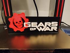 Gears Of War Logo With Stand Remix 3D Printer Model