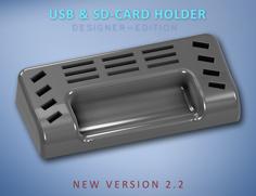 USB & SD Card Holder V2.2 3D Printer Model