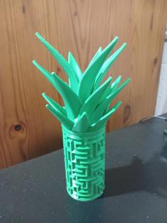 Pineapple Puzzle Cylinder (Leaves Thickened) 3D Printer Model